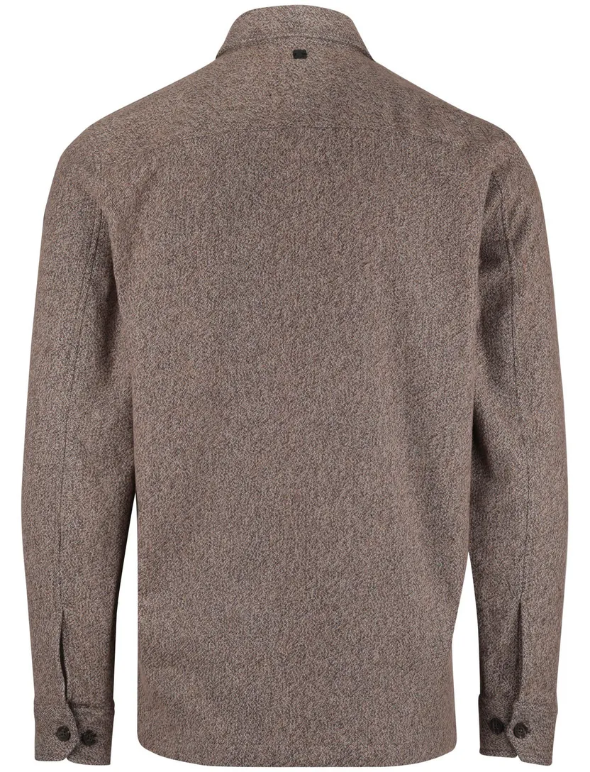 Overshirt Vanguard bruin katoen borstzakken gemeleerd