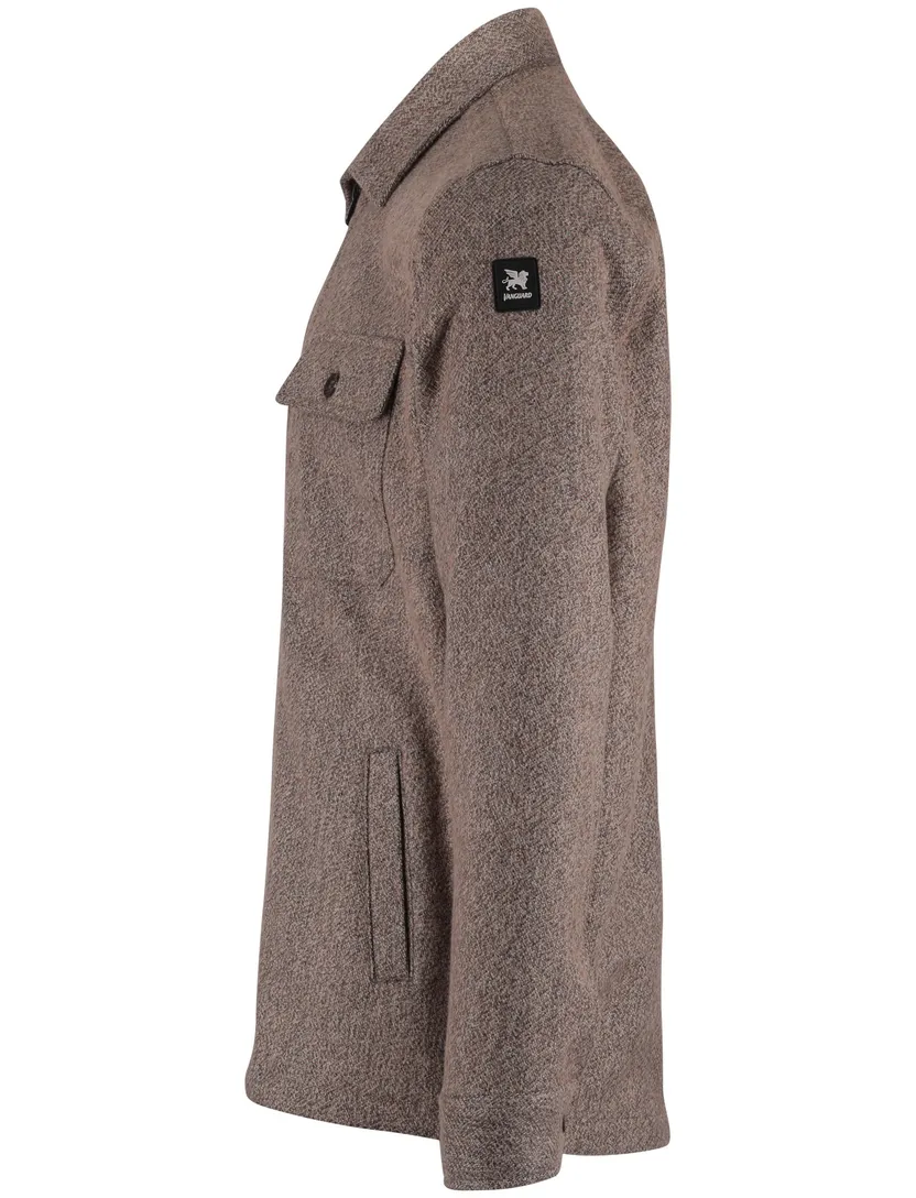 Overshirt Vanguard bruin katoen borstzakken gemeleerd