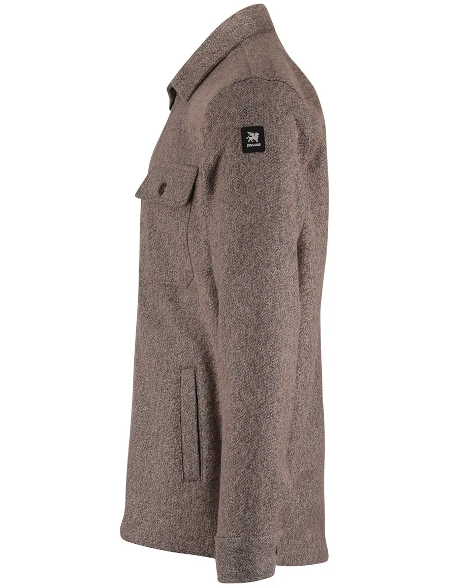Vanguard overshirt bruin katoen gemeleerd borstzakken