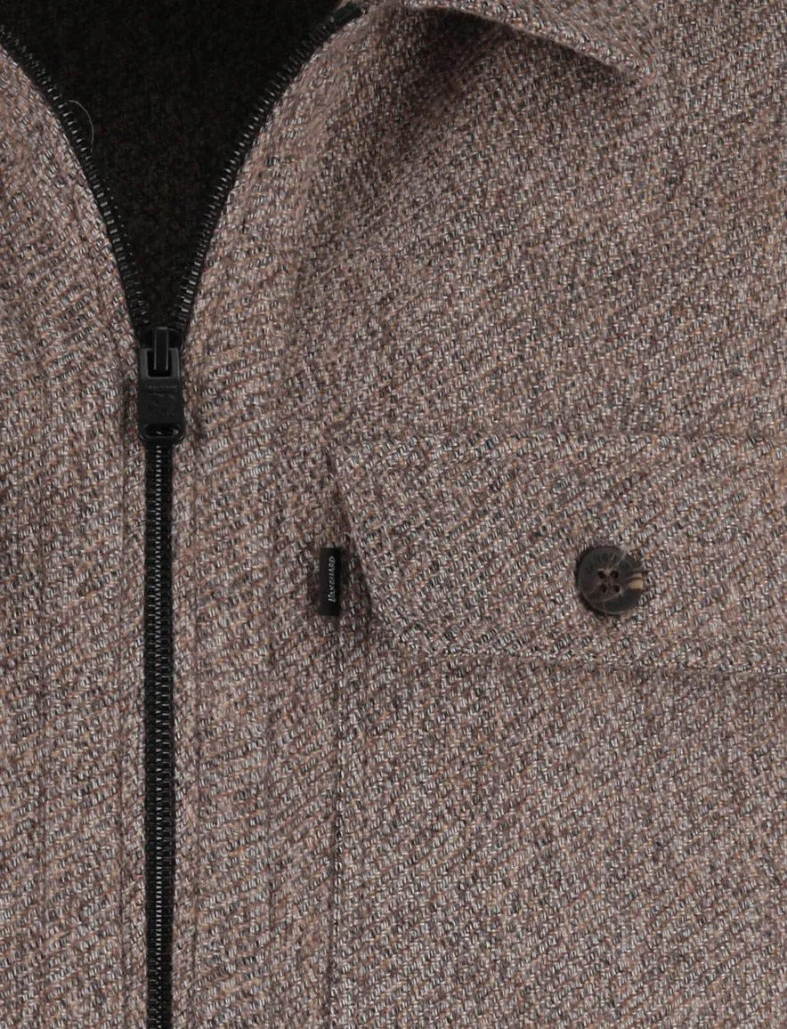 Vanguard overshirt bruin katoen gemeleerd borstzakken