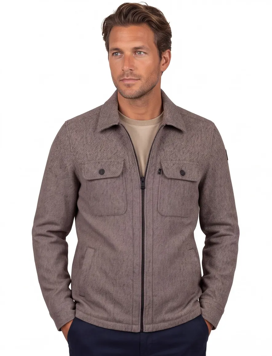 Vanguard overshirt bruin melange