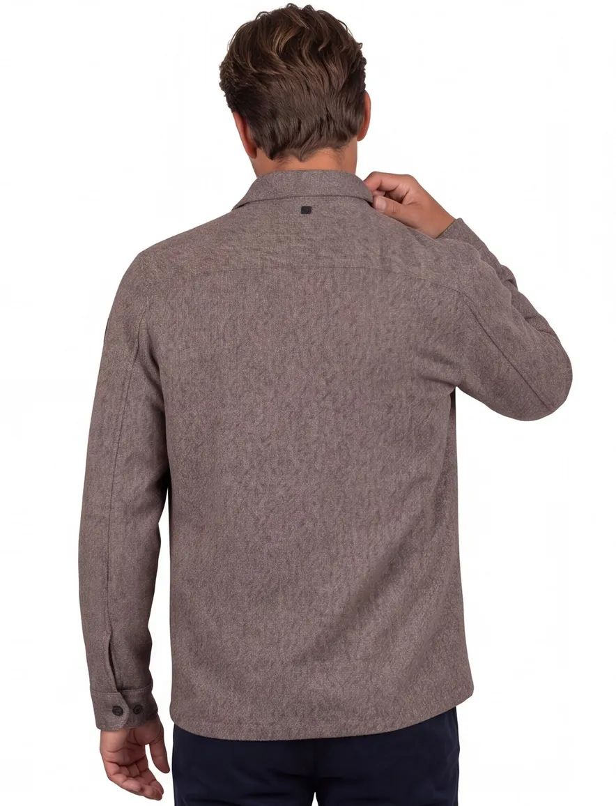Vanguard overshirt bruin melange