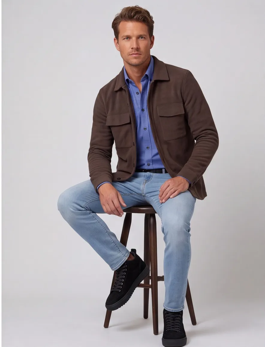 Cast Iron overshirt groen polyester