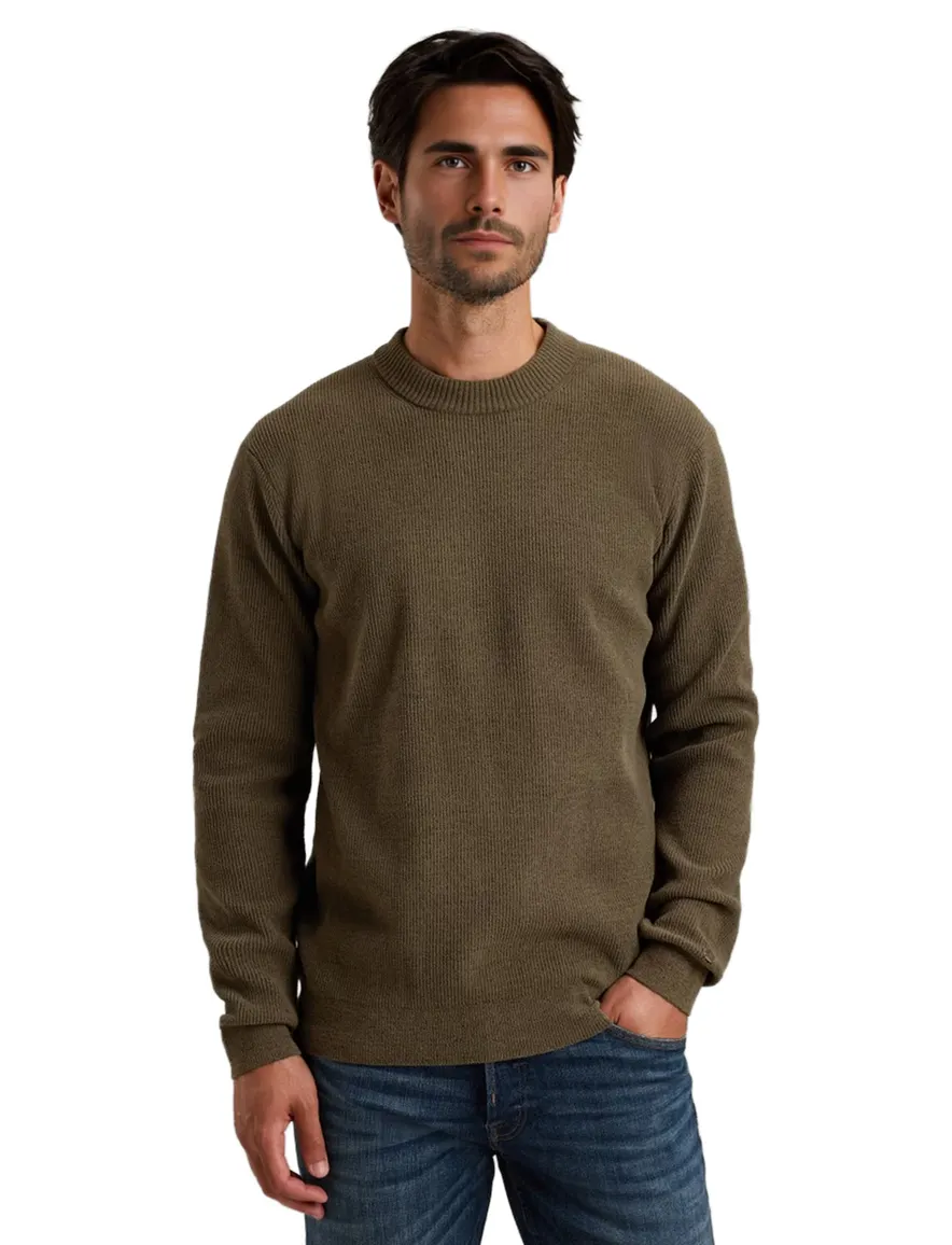 Cast Iron Slim Fit Trui bruin slim fit polyester