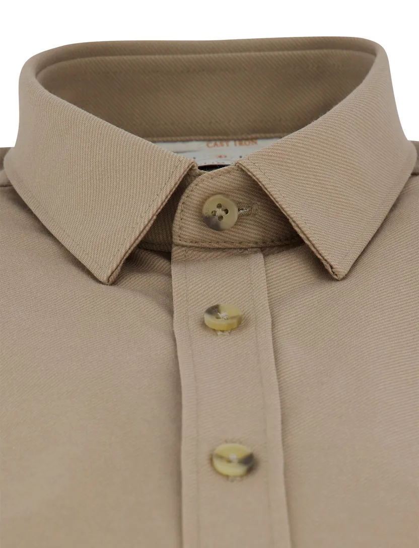 Cast Iron overhemd Twill Jersey beige