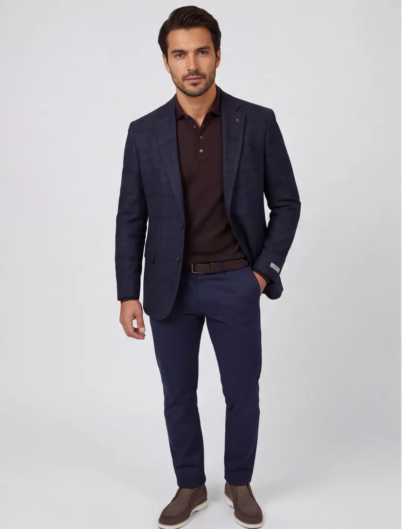 wollen colbert Magee donkerblauw
