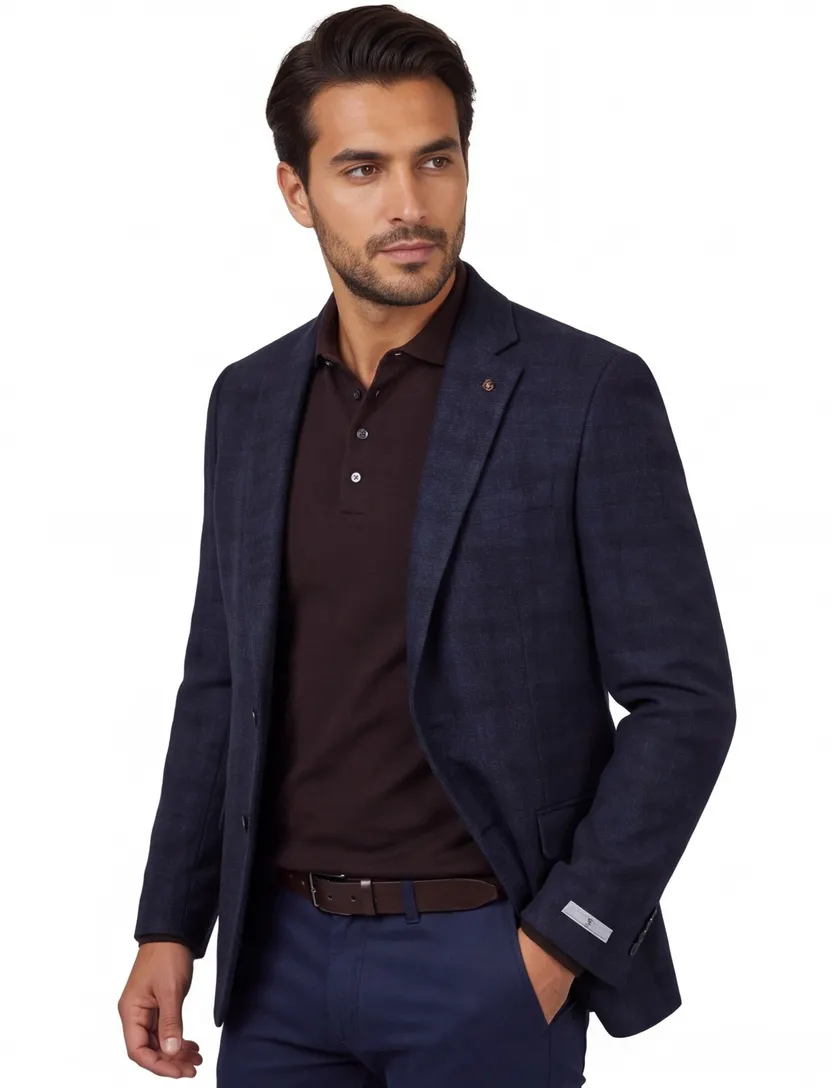 wollen colbert Magee donkerblauw