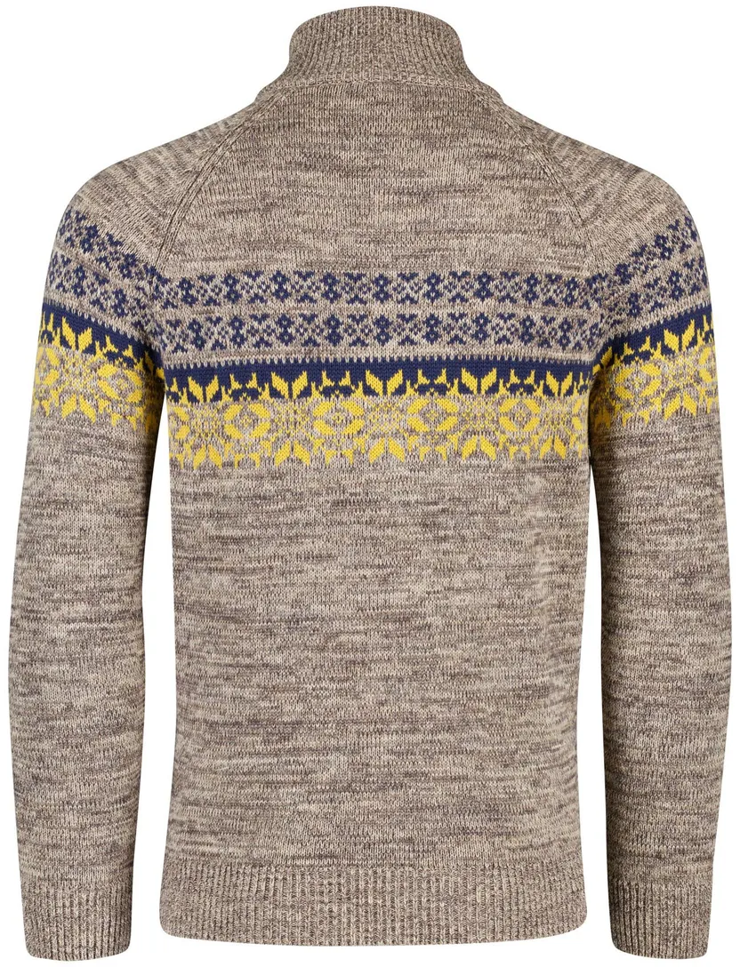 trui New Zealand beige print katoen