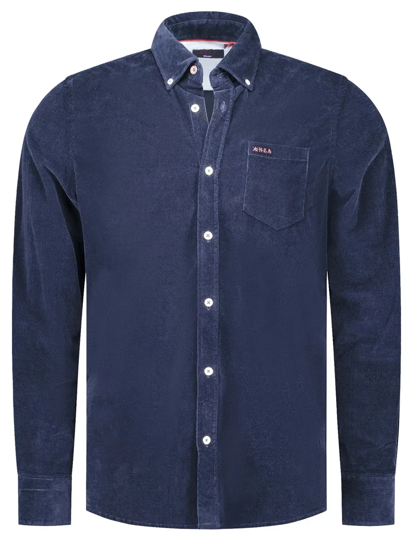 casual overhemd New Zealand Victor donkerblauw corduroy