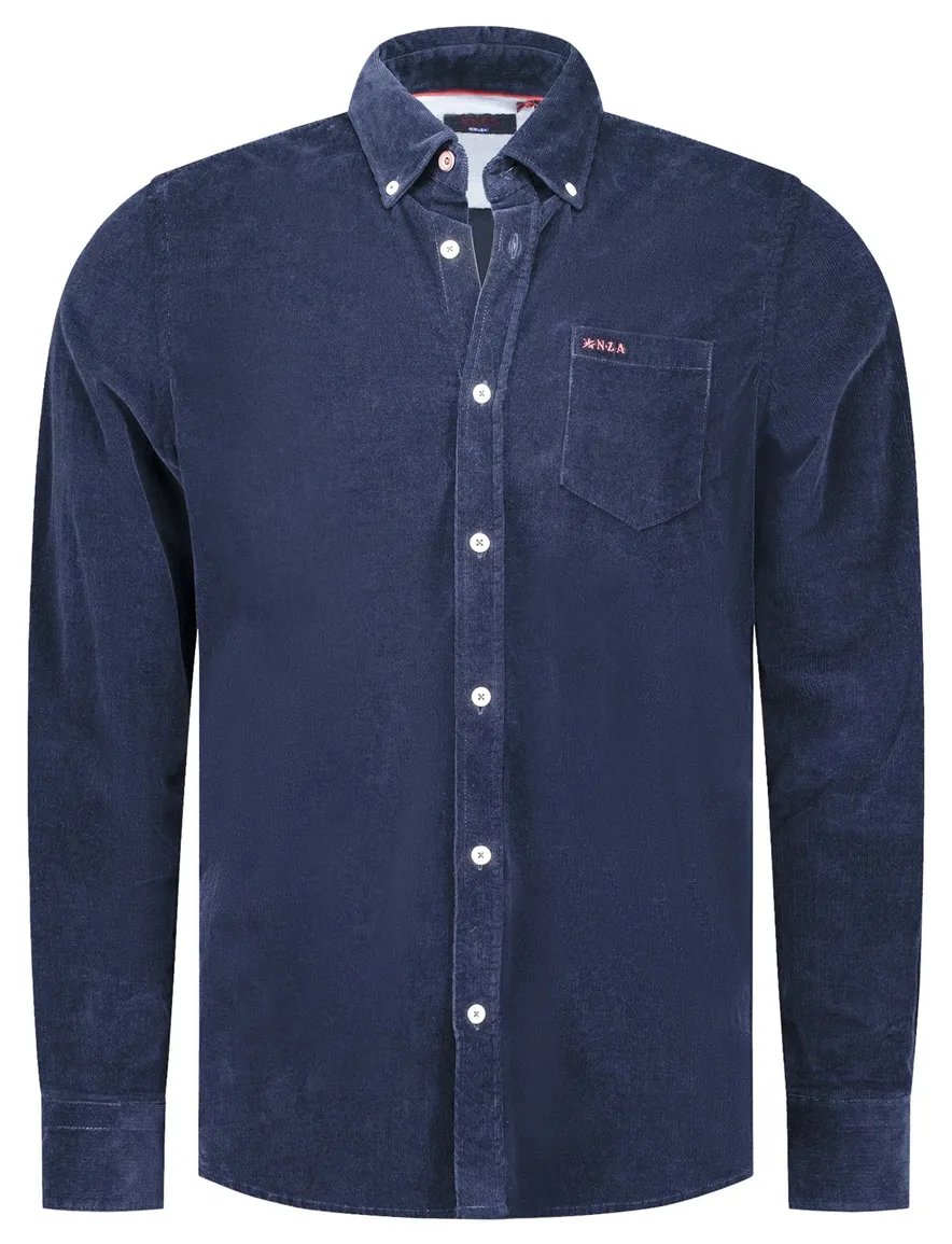 New Zealand casual overhemd donkerblauw corduroy Victor