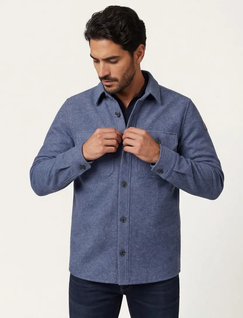 Overshirt New Zealand blauw gemêleerd Jamir