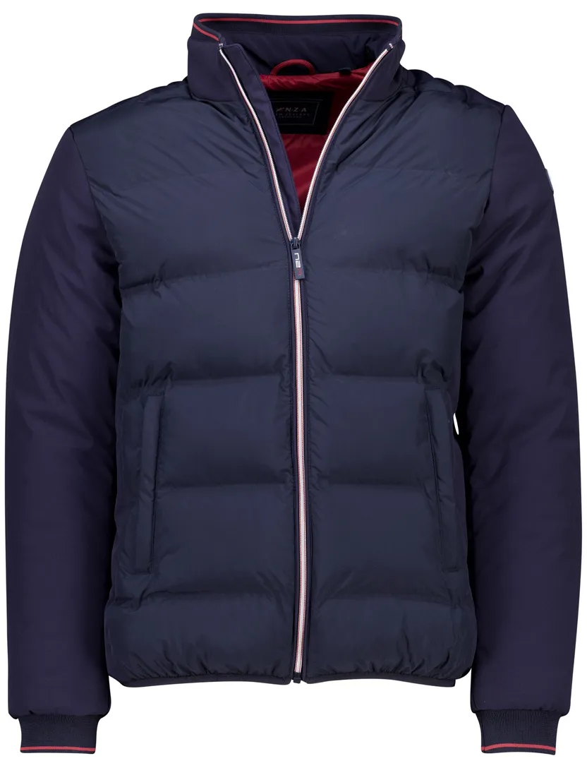 effen donkerblauwe puffer jas NZA