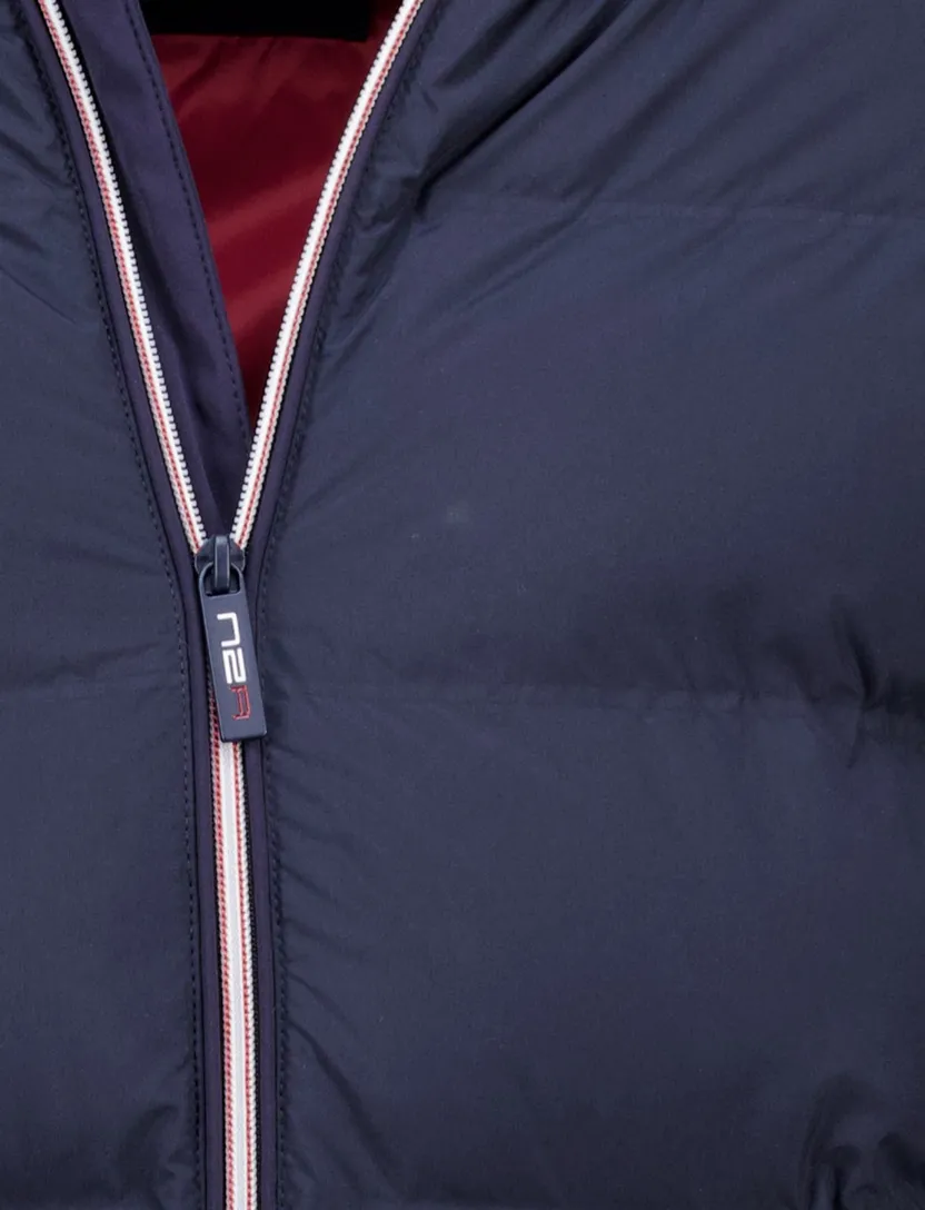effen donkerblauwe puffer jas NZA
