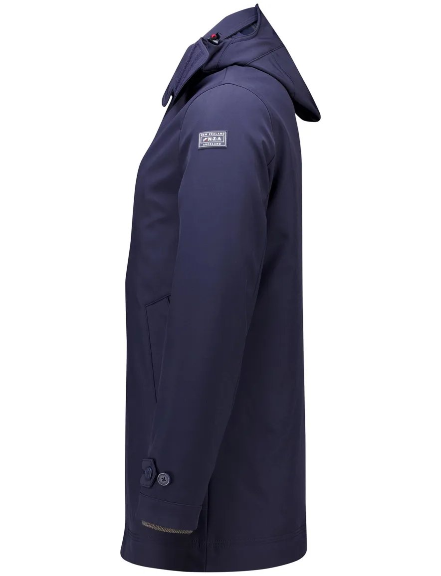 New Zealand winterjas donkerblauw normale fit waterafstotend