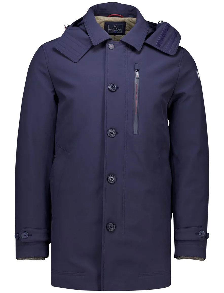 New Zealand winterjas donkerblauw normale fit waterafstotend