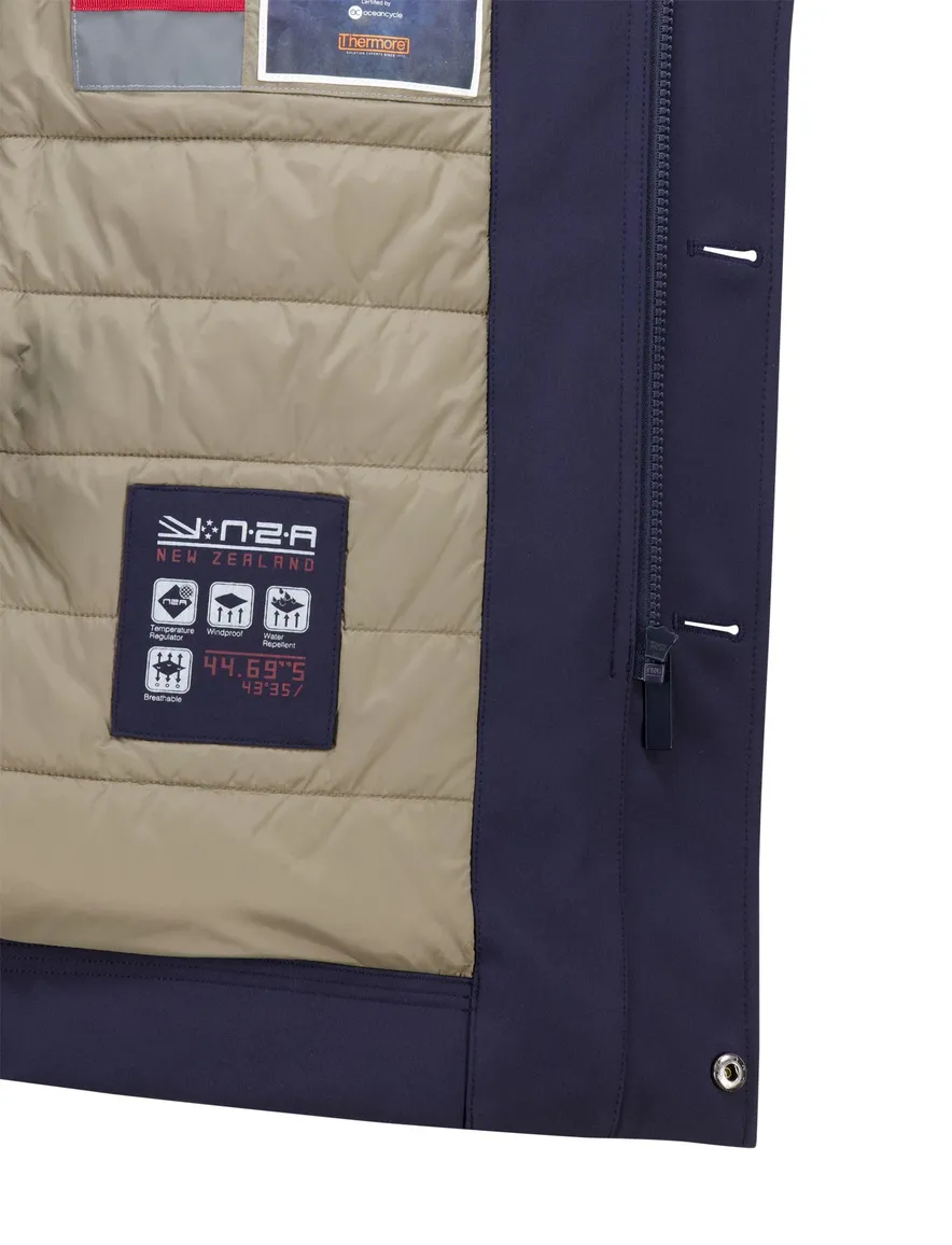 New Zealand winterjas donkerblauw normale fit waterafstotend