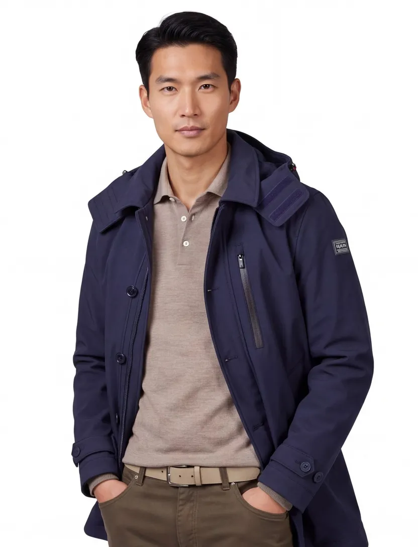 New Zealand winterjas normale fit waterafstotend donkerblauw