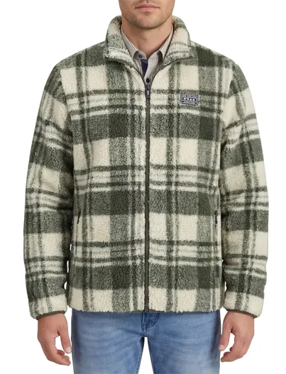 New Zealand NZA vest groen geruit fleece