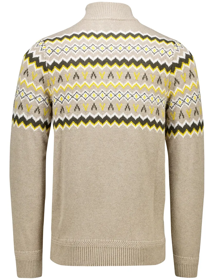 Trui New Zealand beige knopen geprint
