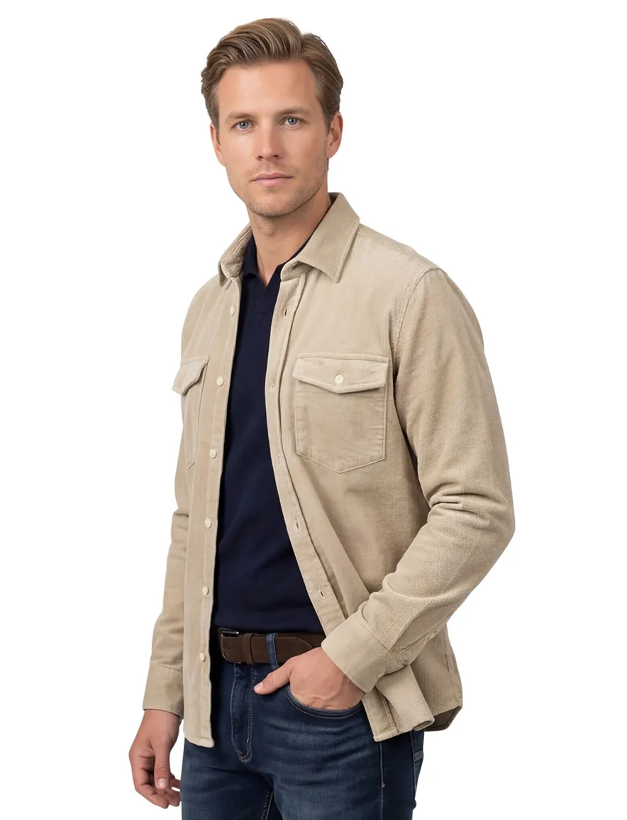 NZA overshirt beige regular fit corduroy