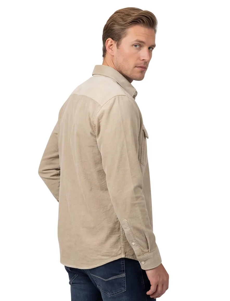 NZA overshirt beige regular fit corduroy