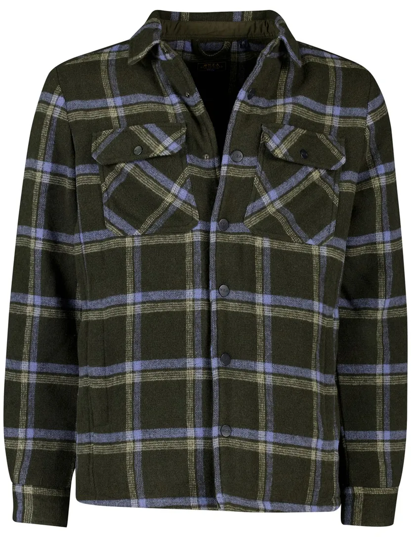 NZA overshirt groen geruit polyester
