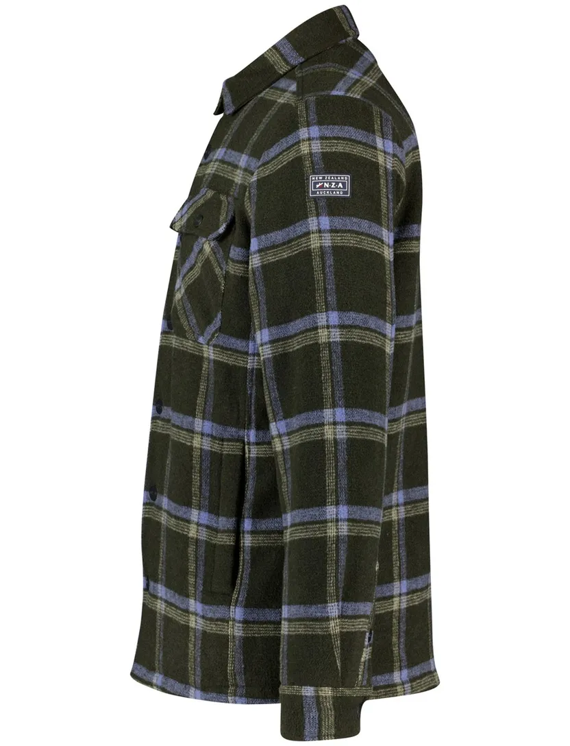 NZA overshirt groen geruit polyester