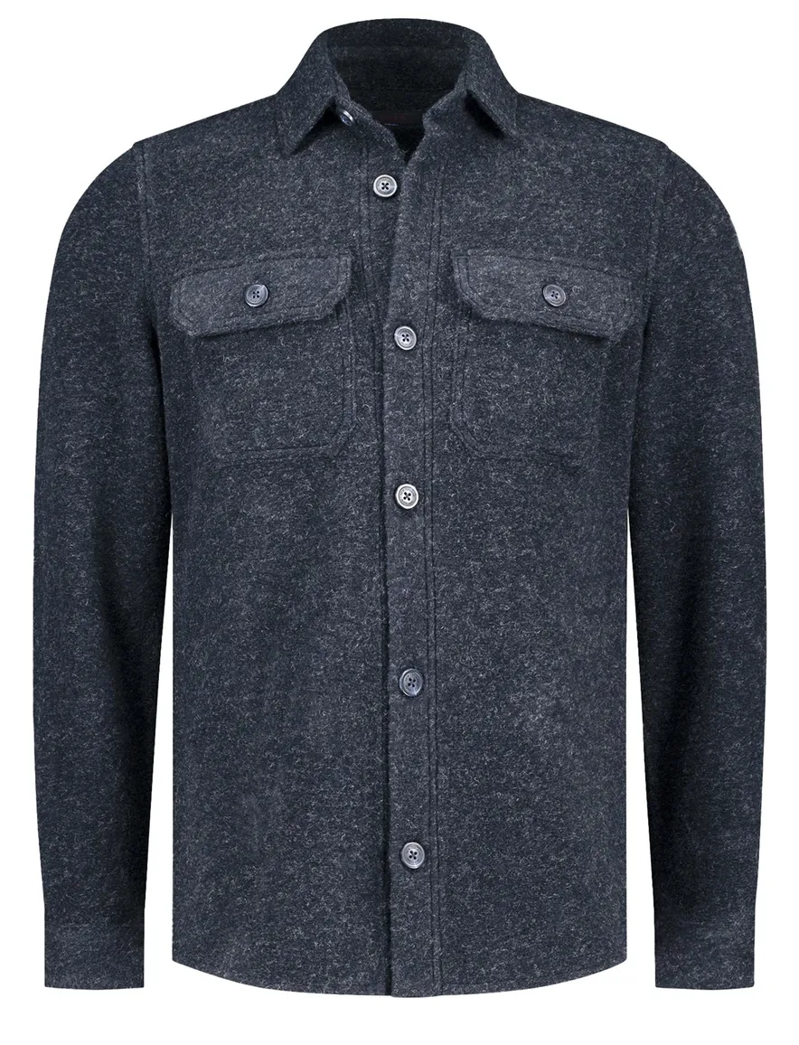 NZA overshirt navy gemêleerd regular fit