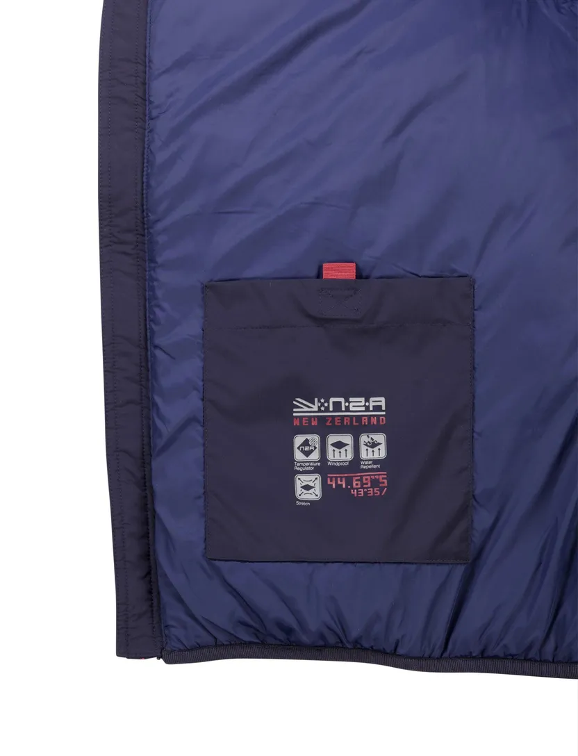 New Zealand effen donkerblauw normale fit gewatteerd