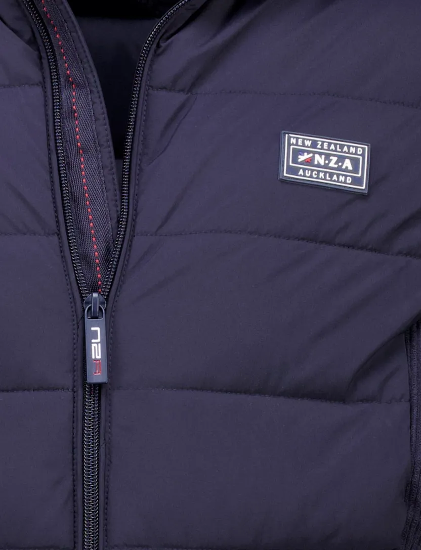 New Zealand effen donkerblauw normale fit gewatteerd