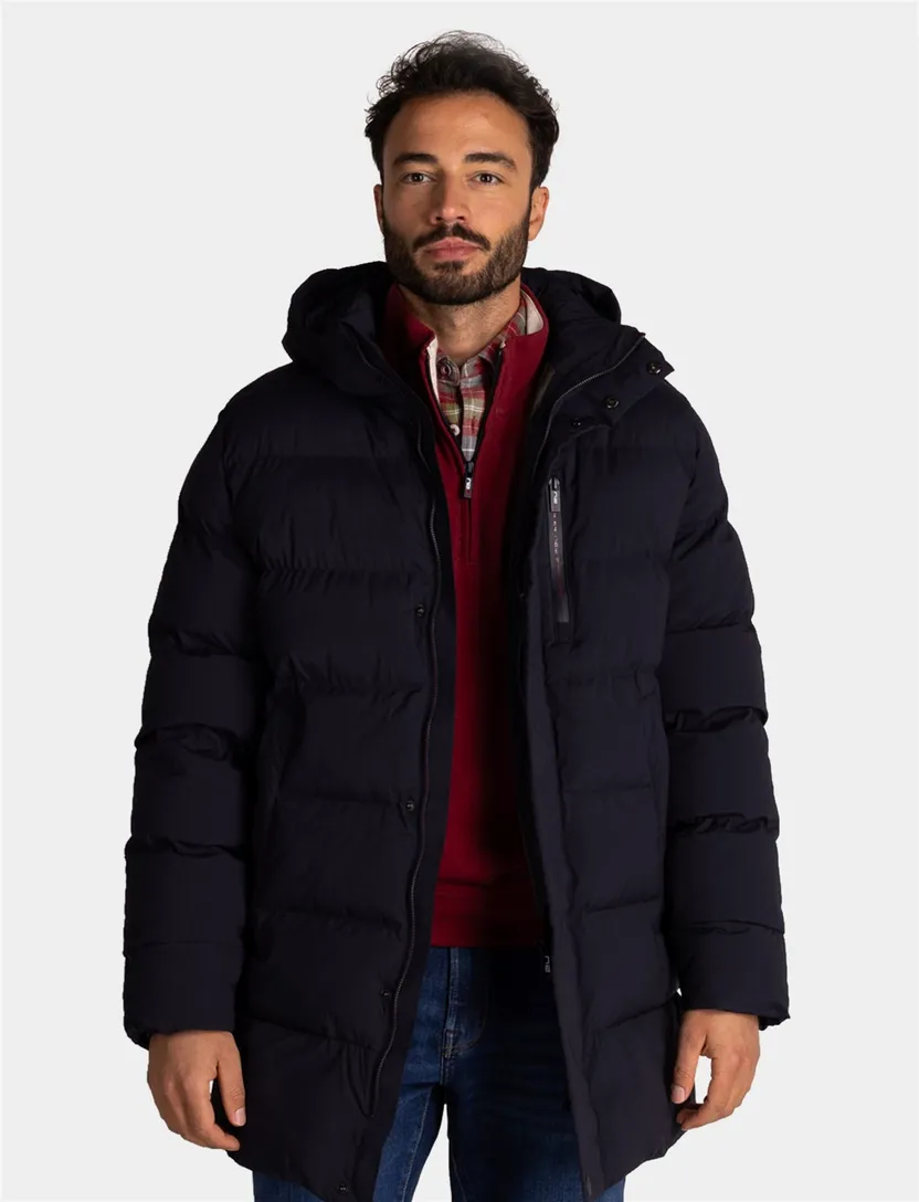 Lange winterjas New Zealand donkerblauw