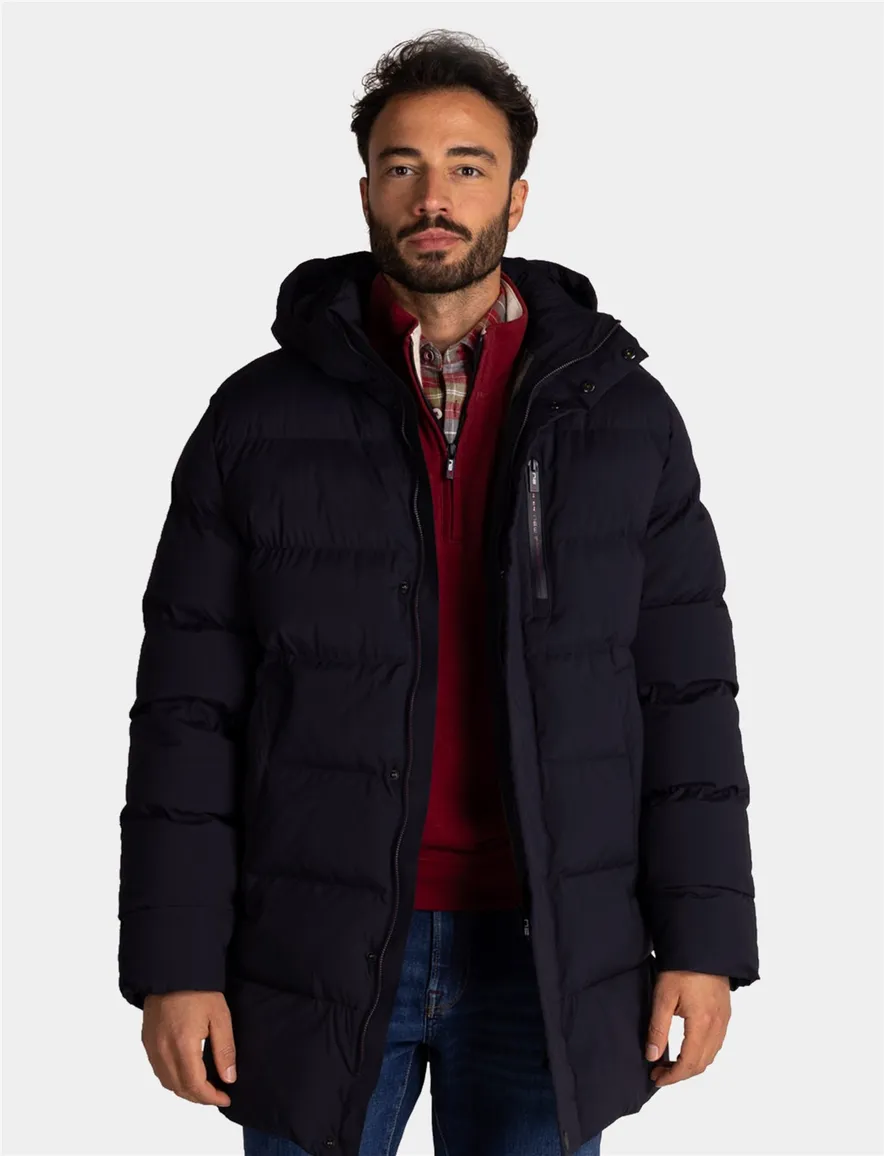 New Zealand winterjas donkerblauw gewatteerd