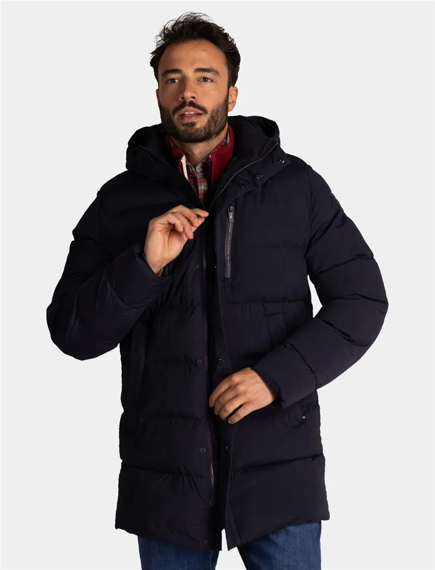 New Zealand winterjas donkerblauw gewatteerd
