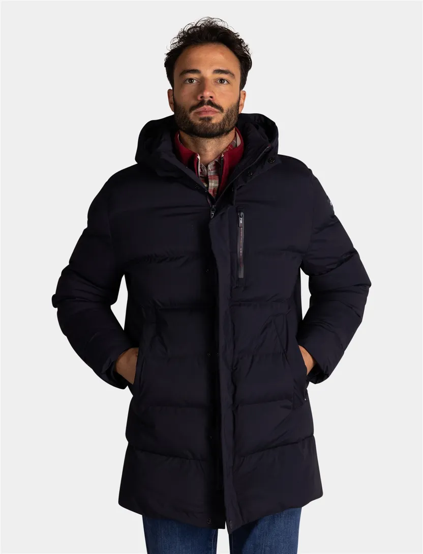Lange winterjas New Zealand donkerblauw