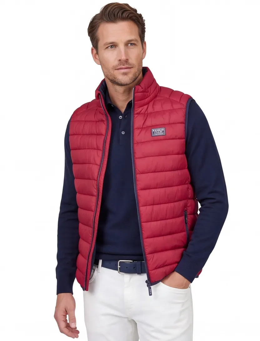 New Zealand effen rood bodywarmer normale fit