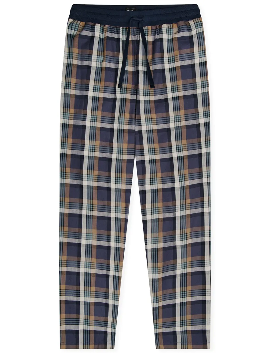 Schiesser Pyjamabroek paars geruit katoen