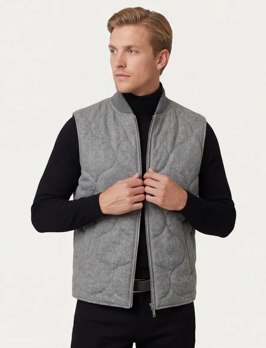Profuomo bodywarmer grijs wol