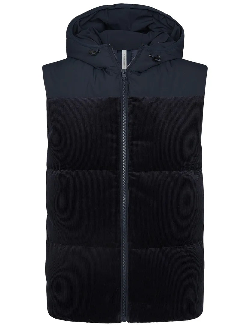 bodywarmer Profuomo donkerblauw corduroy