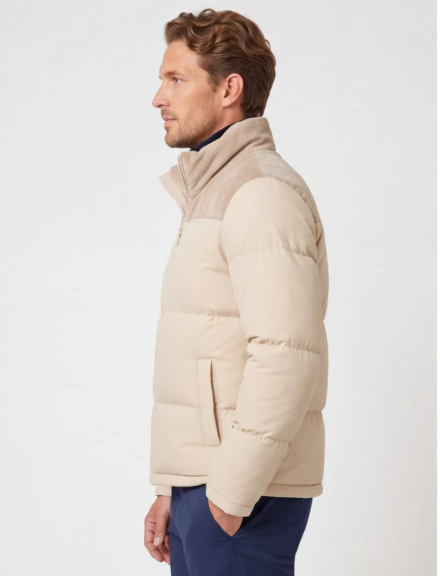 Profuomo tussenjas beige puffer slim fit