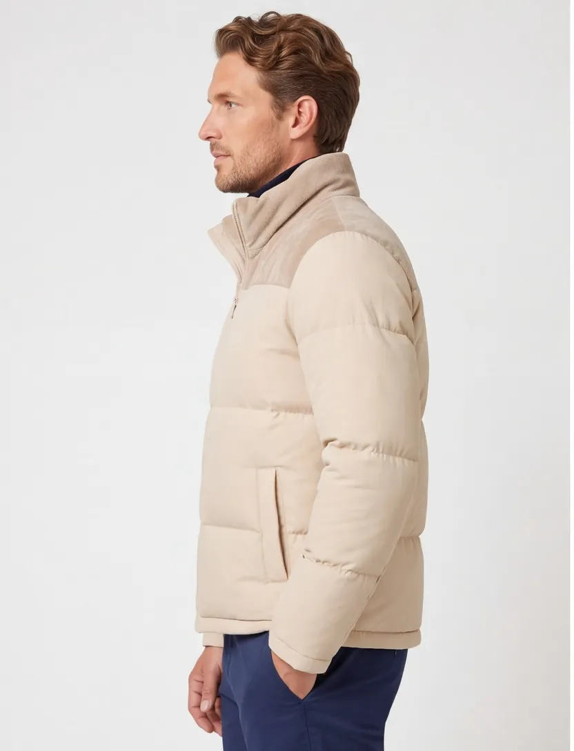 Puffer jas Profuomo beige