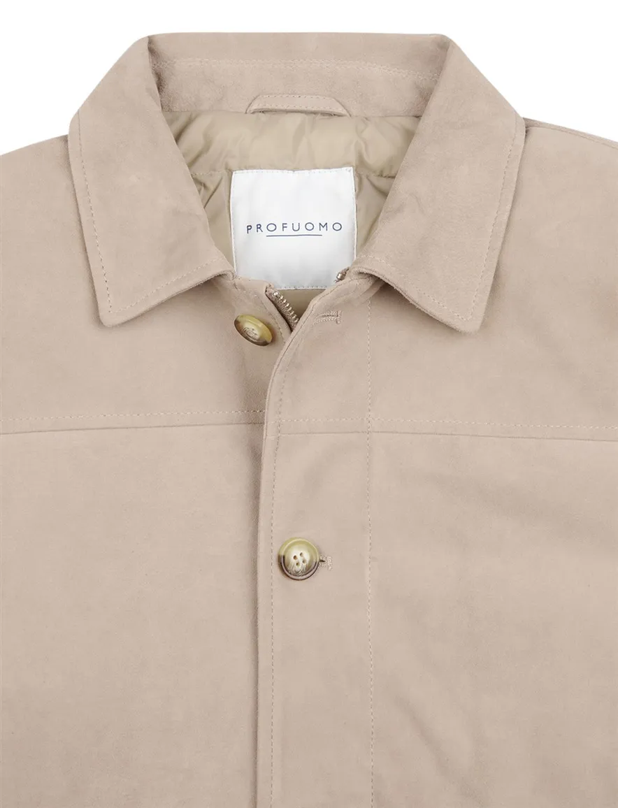 Profuomo tussenjas beige bomber 100% leer