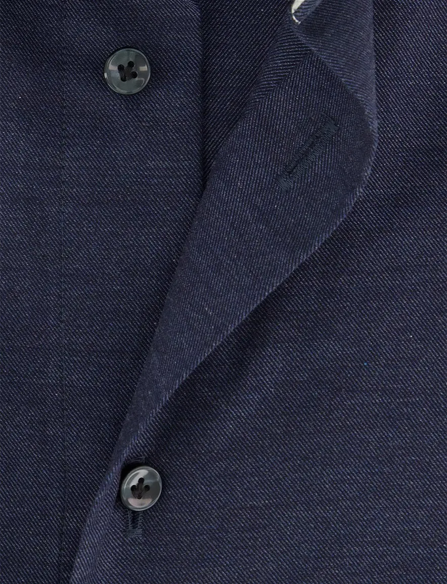 Profuomo Overhemd donkerblauw cutaway boord