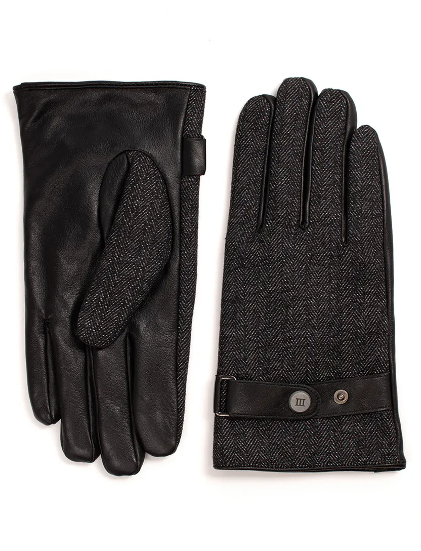 Handschoenen Tresanti zwart leer winter