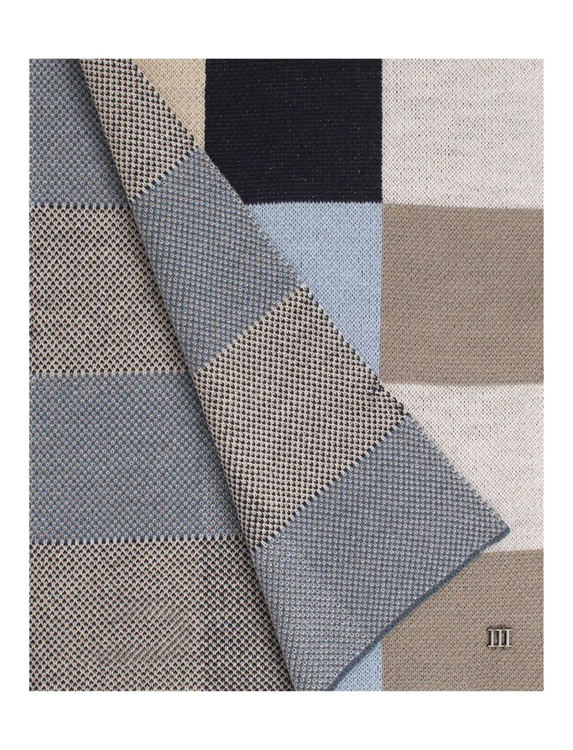 Sjaal Tresanti geruit beige blauw