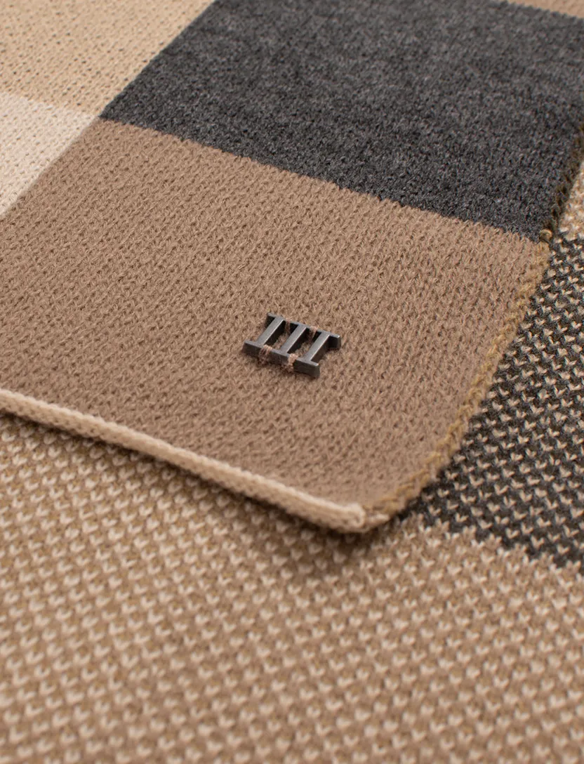 Sjaal Tresanti beige geruit bruin