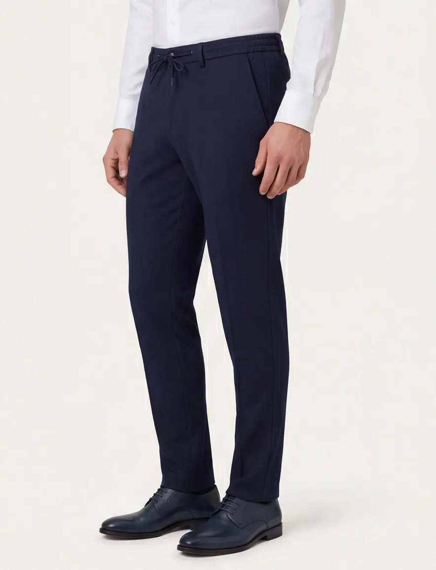 Born With Appetite broek donkerblauw effen elastische band