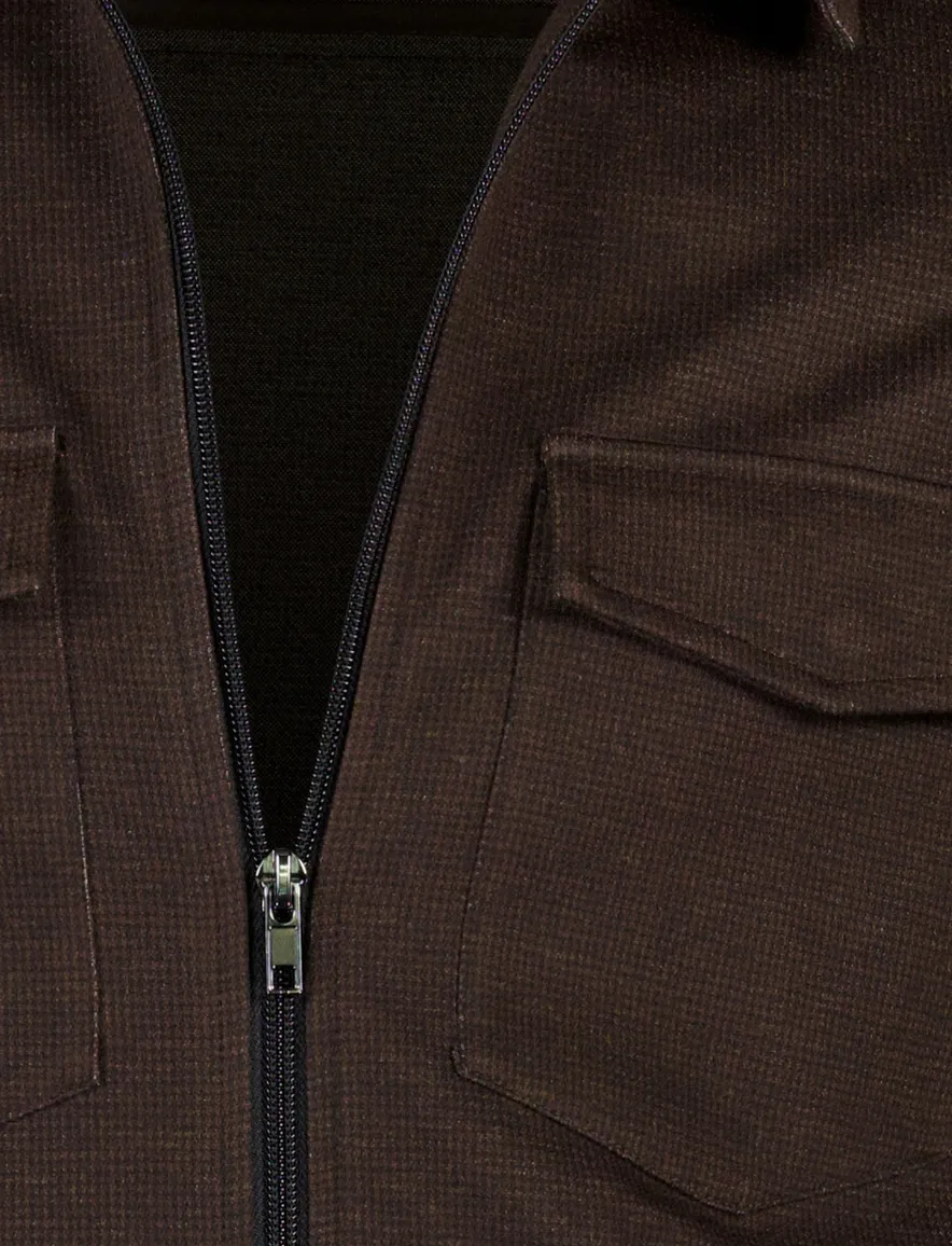 Born With Appetite Overshirt bruin effen normale fit