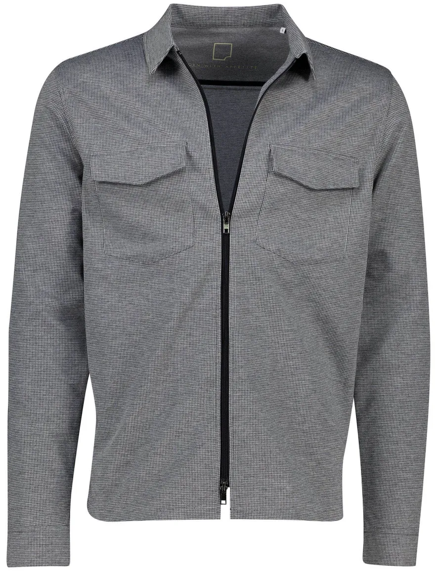 geprint grijs overshirt met rits born with appetite