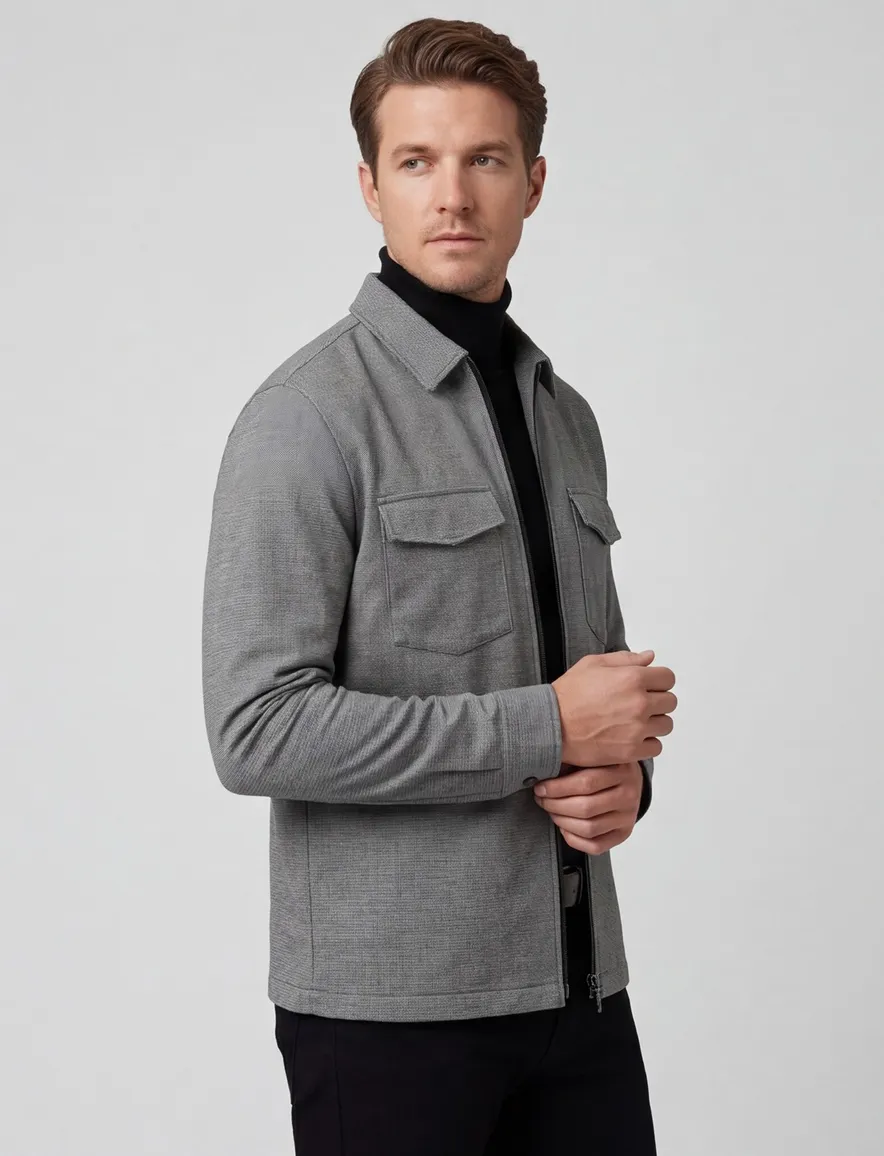Born with appetite boed overshirt grijs