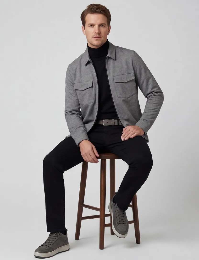 Born with appetite geprint grijs overshirt rits